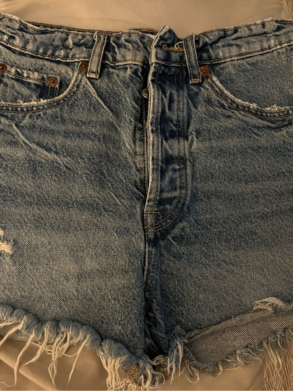 Zara Light Blue Slim Women's Denim Shorts